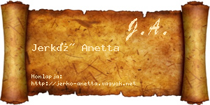 Jerkó Anetta névjegykártya
